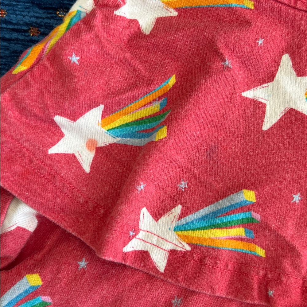 Hanna Andersson red/Pink Shooting Star Dress, two-tiered ruffles, size 4 - Picture 7 of 10